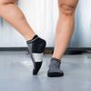 SILVER ANKLE GRIP SOCKS | BLACK
