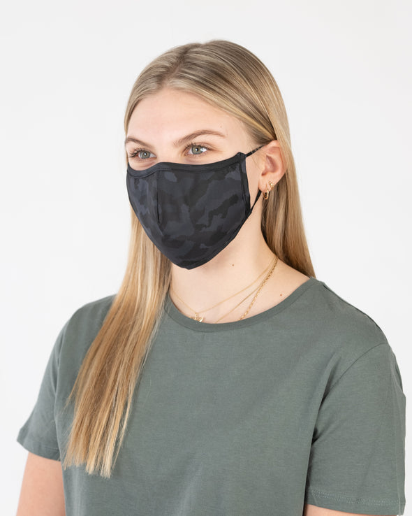 Structured Silver Mask 3 Layer - Black Camo