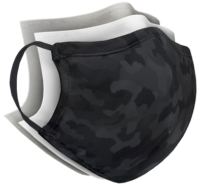 Structured Silver Mask 3 Layer - Black Camo